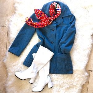 Vintage 60’s Blue Wool & Cashmere Pea Coat